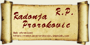 Radonja Proroković vizit kartica